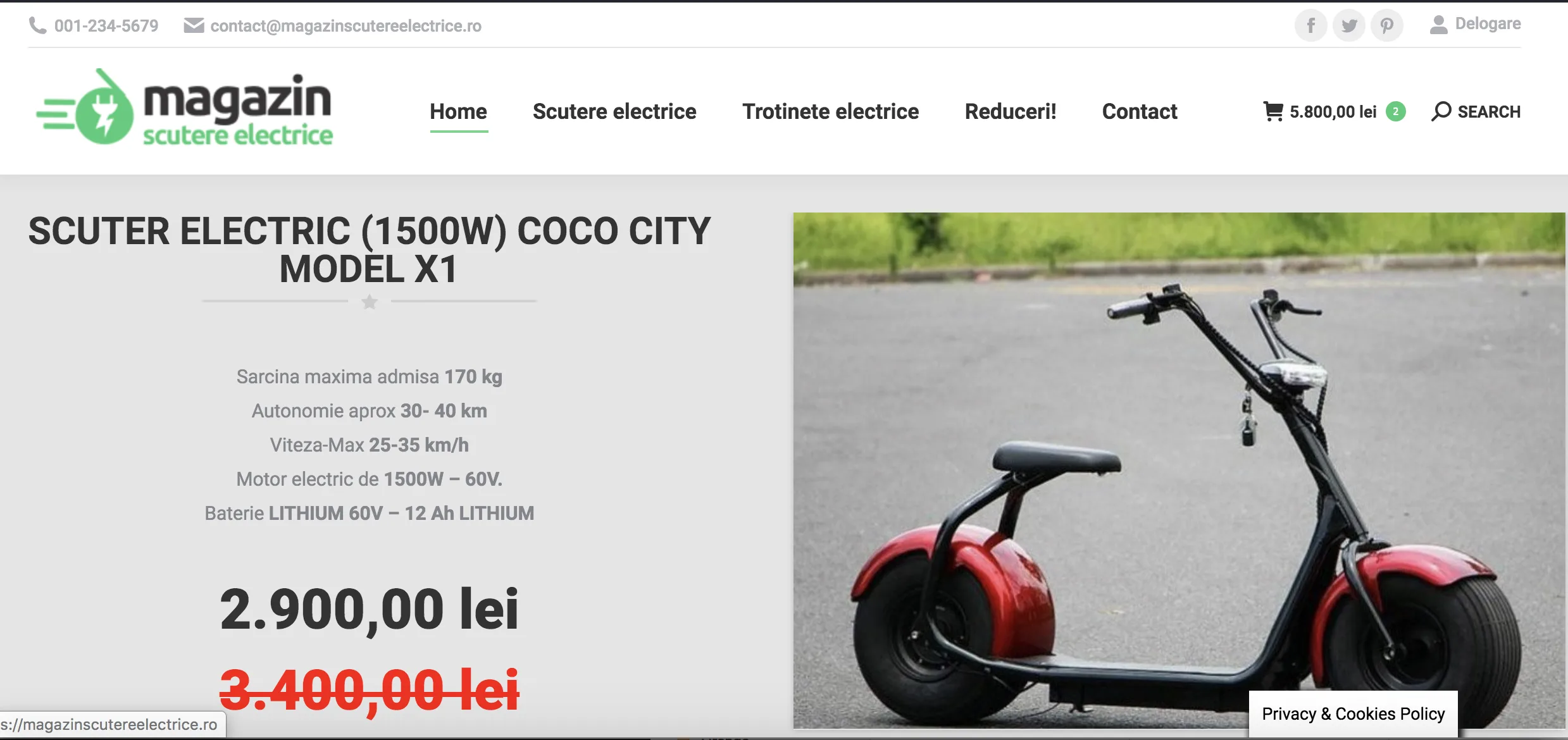 MagazinScutereElectrice.ro